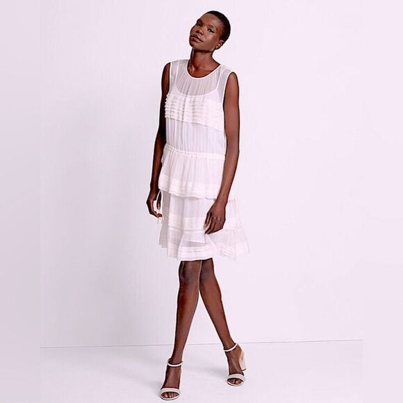 Club Monaco NWT! Ayto Sheer Mini Dress in Pale Pink/Rose size 0 - Picture 1 of 14